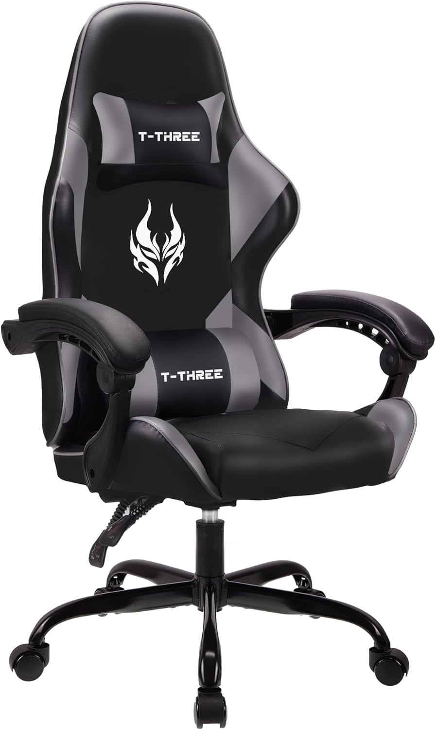 BLACK Ergonomic High-Back Gaming, Computer, Office, Study, Swivel, and Racing-Style Chair with Adjustable Lumbar and Headrest Support, 150Kg Weight Capacity