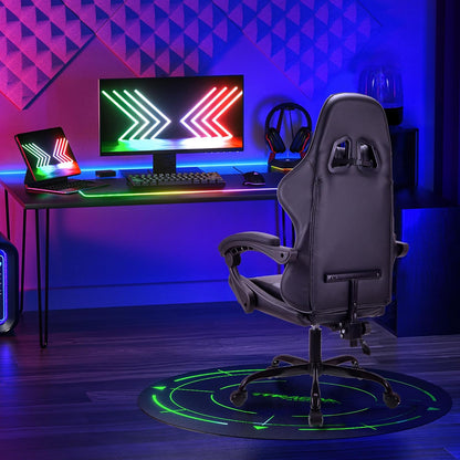 BLACK Ergonomic High-Back Gaming, Computer, Office, Study, Swivel, and Racing-Style Chair with Adjustable Lumbar and Headrest Support, 150Kg Weight Capacity